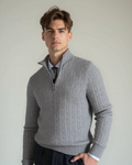 Tobias – Zip Jumper with Pattern – Black / XL