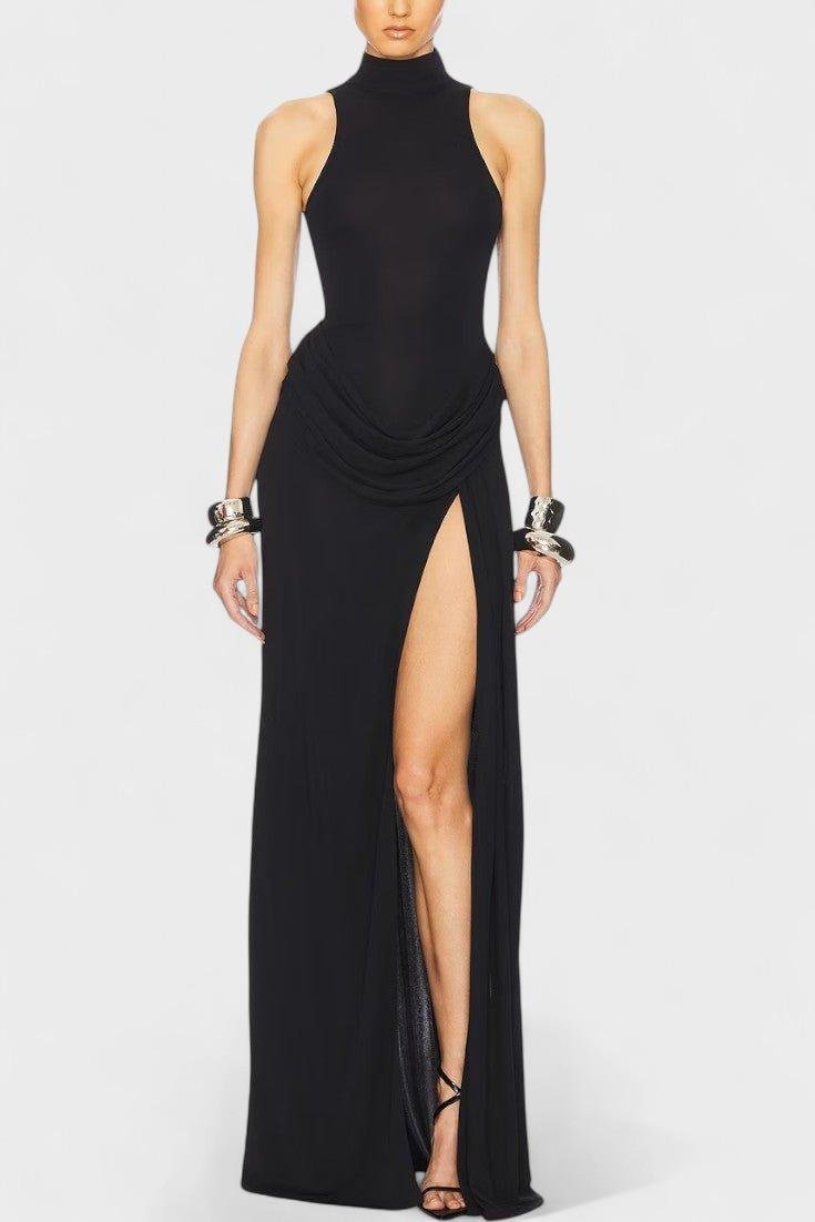 Trine – Duchess Maxi Dress – Black / S