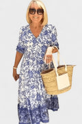 Vibeke – Stylish summer dress – Blue / S