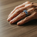 Vintage gold ring with ocean waves – 16