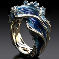 Vintage gold ring with ocean waves – 15