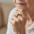 Vintage gold ring with pearl – 17