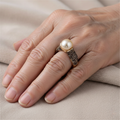 Vintage gold ring with pearl – 19