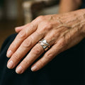 Vintage ring in rose gold and silver with zircon – 17