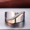 Vintage ring in rose gold and silver with zircon – 16