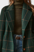 Yrsa – Elegant tweed coat in checkered pattern – L