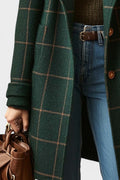 Yrsa – Elegant tweed coat in checkered pattern – XL