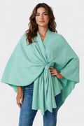 Yvette – Elegant Draped Poncho – Black / One Size