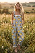 Comfortable printed overalls