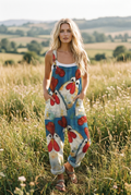 Comfortable printed overalls